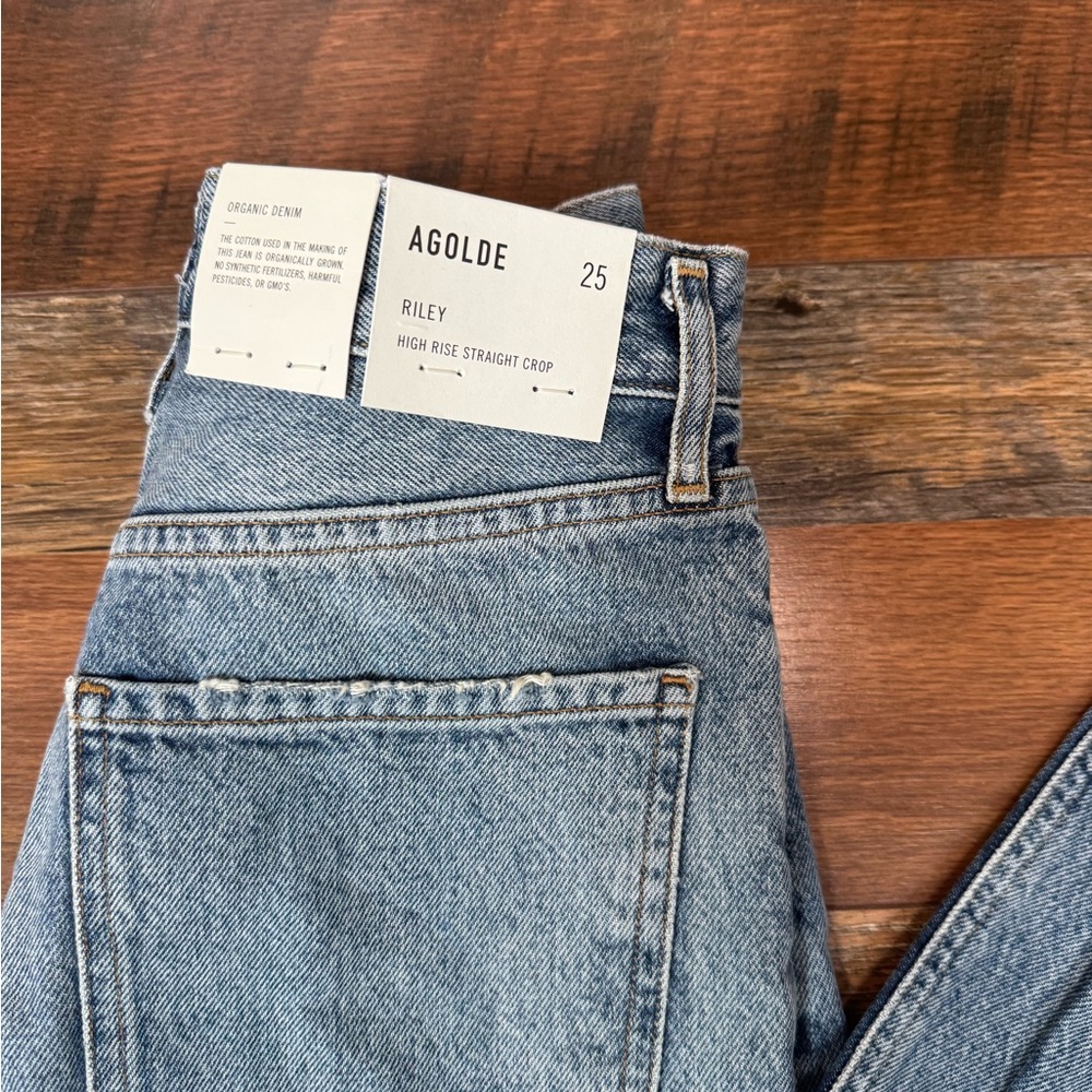 Agolde Riley High Rise Straight Crop Jeans - Picture 5 of 7